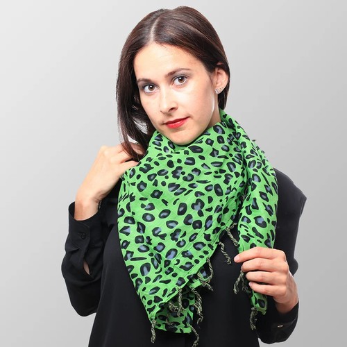 Tuch leoparden muster grün - tuch,