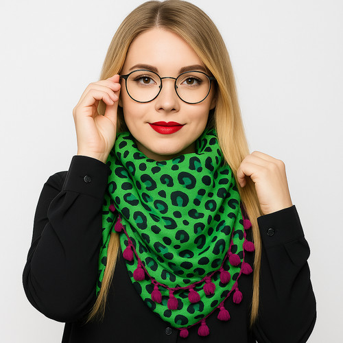 Tuch leoparden muster grün - tuch,