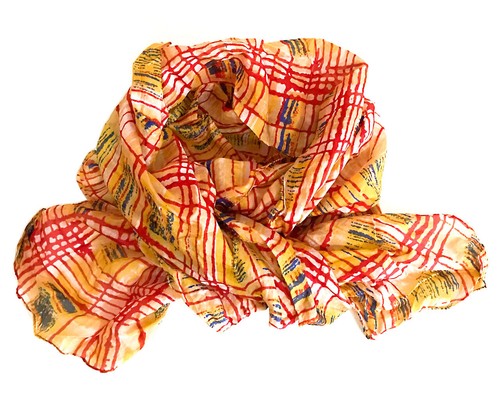 Tuch schal gelb rot retro - schal,