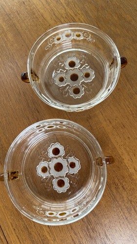 Vintage glasschalen mit - 2x,